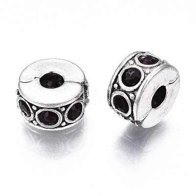 Brass Rhinestone European Clasps KK-N291-01AS-08-1