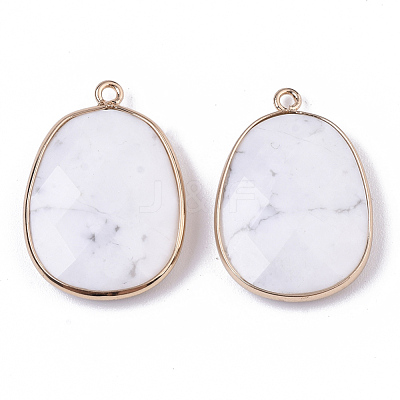 Natural Howlite Pendants G-T131-08I-1