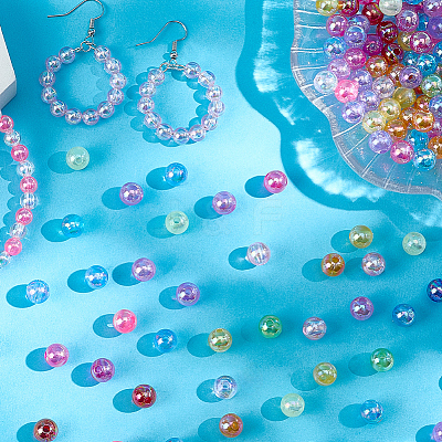 15 Colors Transparent Acrylic Beads MACR-PA0001-04B-1