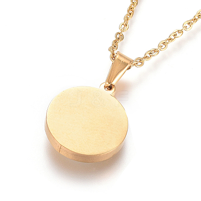 304 Stainless Steel Enamel Pendant Necklaces NJEW-F275-39G-1