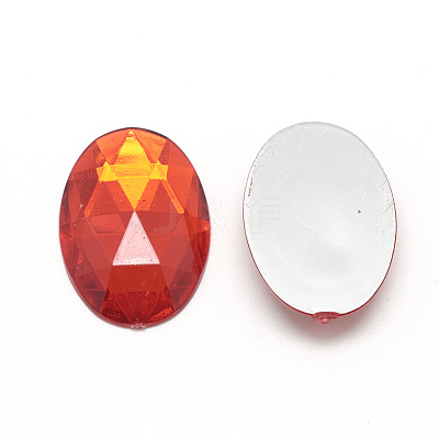 Acrylic Rhinestone Flat Back Cabochons GACR-Q011-30x40-M-1