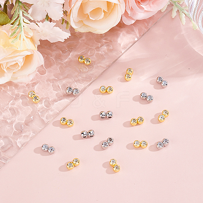 24Pcs 2 Colors Brass Beads KK-HY0004-37-1