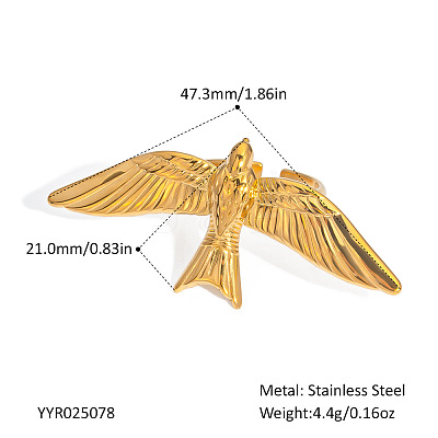 Stainless Steel Bird Cuff Rings for Women LZ3241-1-1