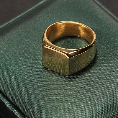 Square 304 Stainless Steel Finger Rings WGB1DFB-15-1