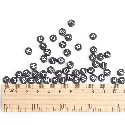 Acrylic Horizontal Hole Letter Beads OACR-E001-17-1