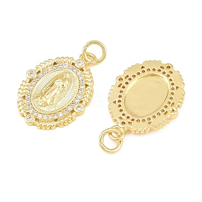 Religion Brass Micro Pave Clear Cubic Zirconia Pendants CU-CBA9482-01G-07-1