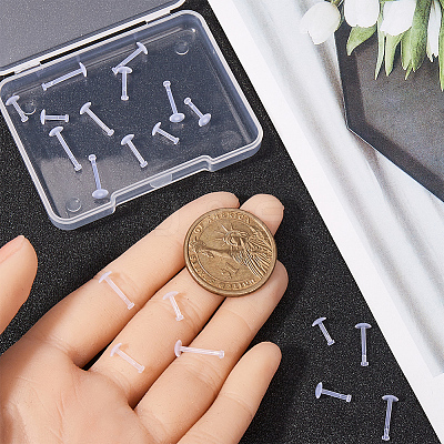 4 Styles Acrylic Threaded Flatback Earrings EJEW-SP0001-05-1