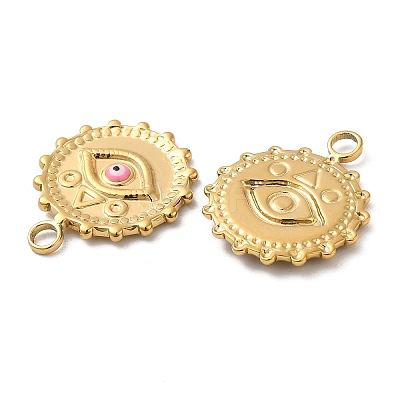 304 Stainless Steel Enamel Pendants STAS-D011-05G-1
