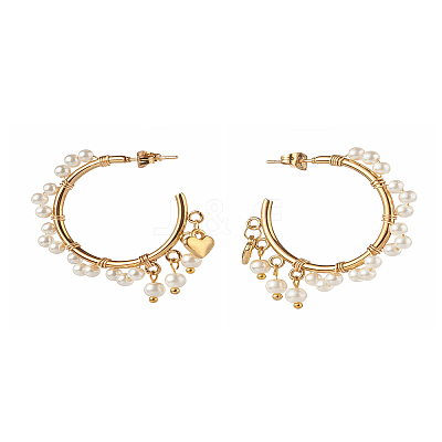 Glass Pearl Beads Stud Earrings X1-EJEW-TA00003-1