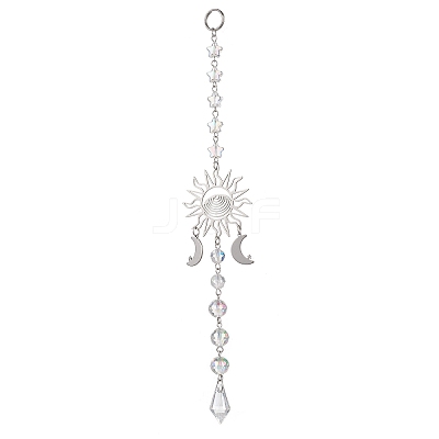 2Pcs Glass Hanging Suncatchers HJEW-JM04750-1