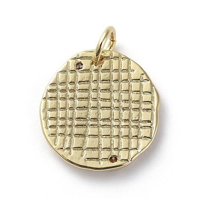 Brass Micro Pave Cubic Zirconia Pendants ZIRC-G157-03E-01G-1