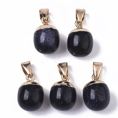 Top Golden Plated Natural & Synthetic Mixed Gemstone Pendants G-T131-03-1