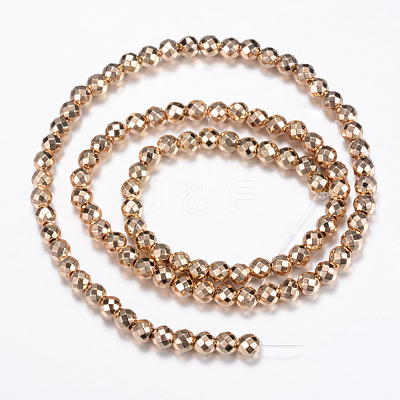 Electroplate Non-magnetic Synthetic Hematite Bead Strands G-Q465-12KC-1