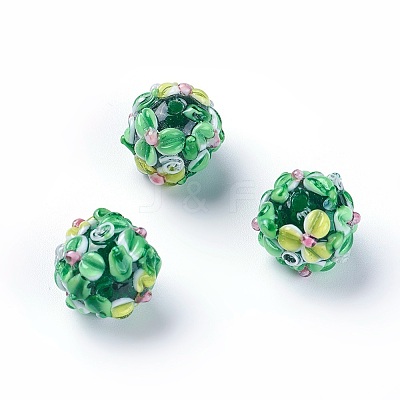 Handmade Bumpy Lampwork Beads LAMP-E021-07E-1