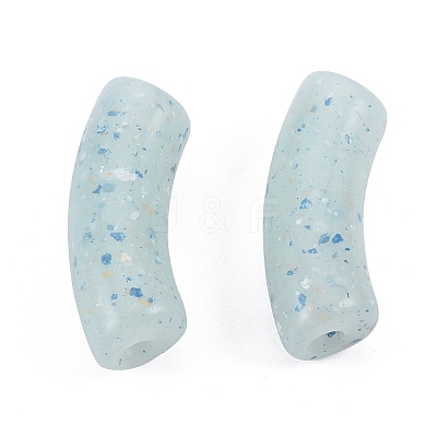 Marbled Stone Style Opaque Acrylic Beads X-OACR-G009-04B-1