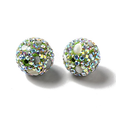 Polymer Clay Rhinestone Beads RGLA-D050-02E-1
