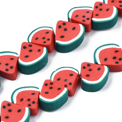 Handmade Polymer Clay Bead Strands X-CLAY-R069-01J-02-1
