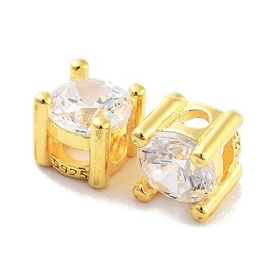 Real 18K Gold Plated 925 Sterling Silver Bead STER-H111-05G-01-1