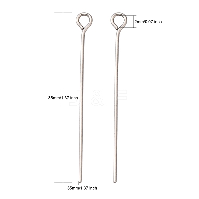 Tarnish Resistant 304 Stainless Steel Eye Pin X-STAS-R045-35mm-1