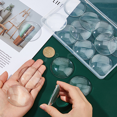 20Pcs Transparent Glass Cabochons GGLA-FH0001-05-1