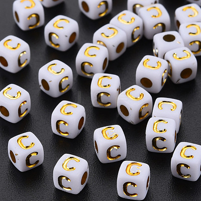 Opaque White Acrylic Beads MACR-Q242-010C-1