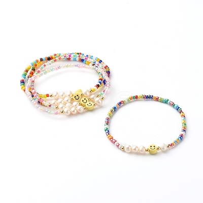 Glass Beads Stretch Bracelets BJEW-JB06414-1