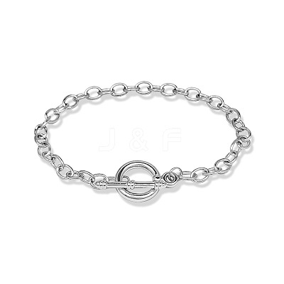 Alloy Cable Chain Bracelets PALLOY-TAC0011-82P-RS-1