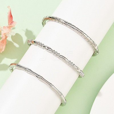 Brass Hinged Bangles for Women BJEW-H639-05-P-1
