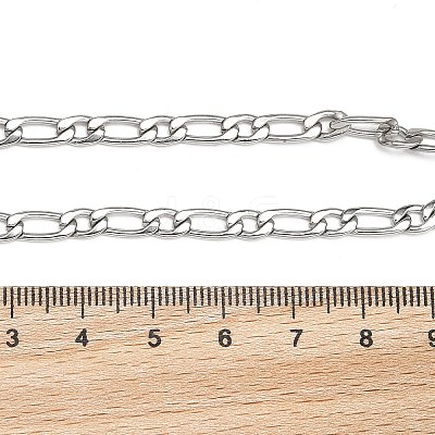Tarnish Resistant 304 Stainless Steel Figaro Chain Bracelets BJEW-I274-03S-1