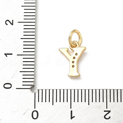 Brass Micro Pave Cubic Zirconia Charms KK-I382-03G-Y-1