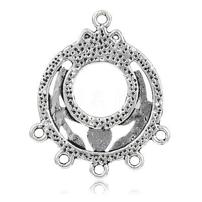 Flat Round Tibetan Style Alloy Chandelier Links PALLOY-M178-11-1