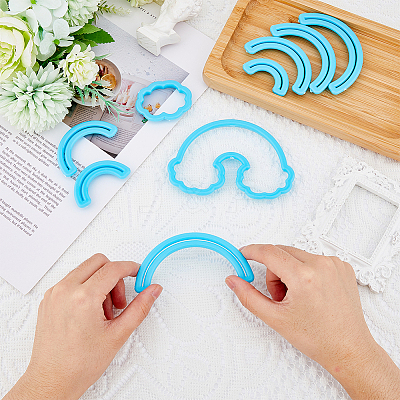 Plastic Rainbow & Cloud Fondant Cutter Set DIY-FH0006-07-1