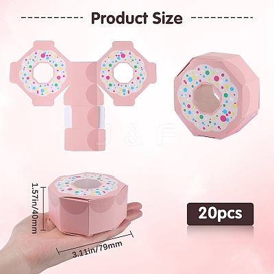 Hexagon Donut Cardboard Boxes CON-WH0019-18B-1