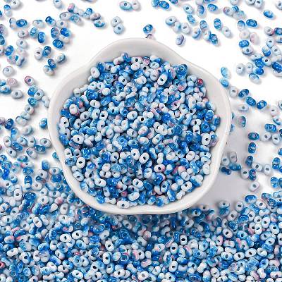 Two Tone Baking Paint Glass Seed Beads SEED-C003-01F-1