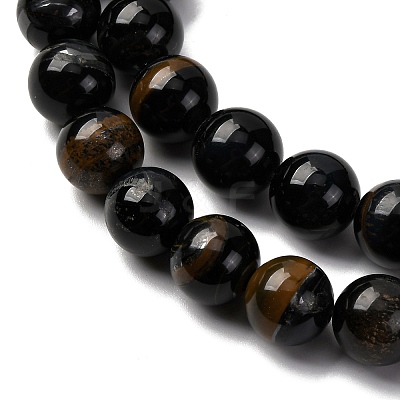 Dyed Natural Blue Tiger Iron Beads Strands G-G286-A02-12mm-1