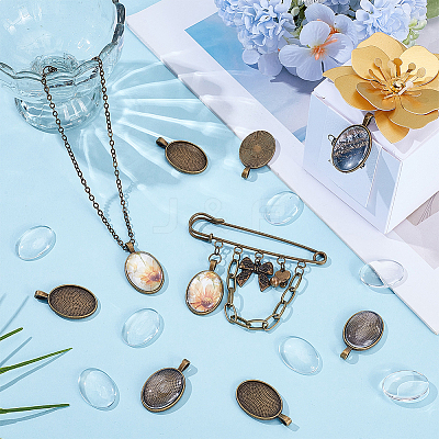 30Pcs Alloy Pendant Cabochon Settings FIND-SP0005-68-1
