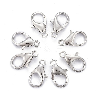 Platinum Plated Alloy Lobster Claw Clasps X-E105-NF-1