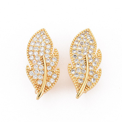 Brass Micro Pave Clear Cubic Zirconia Twister Clasps LS-KK-S354-321-NF-1