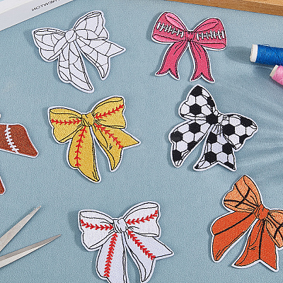 7Pcs 7 Styles Polyester Embroidery Iron on Clothing Patches PATC-GF0001-63-1