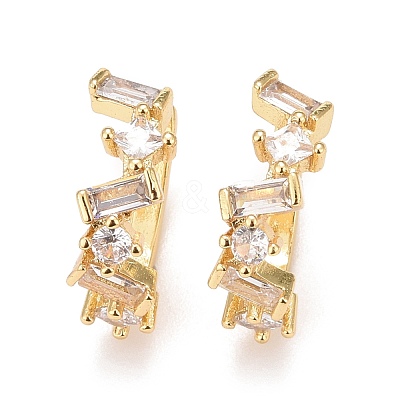Cubic Zirconia Star Cuff Earrings EJEW-A069-17G-A-1