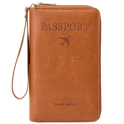 Rectangle PU Leather Travel Passport Wallet Cover AJEW-WH20096-52A-1