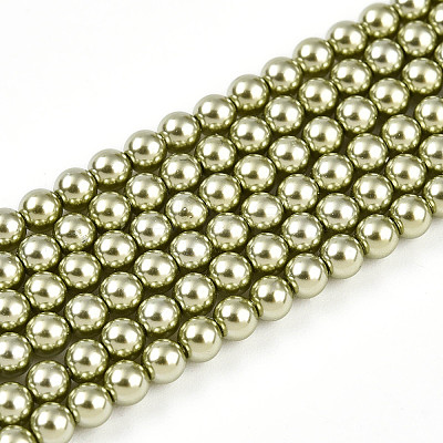 Baking Paint Pearlized Glass Pearl Bead Strands HY-N002-3mm-A07-1