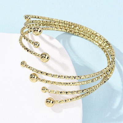 304 Stainless Steel Cuff Bangles for Women BJEW-B150-03G-1