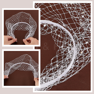 2Pcs 2 Styles Cloth Mesh Veil Headband MRMJ-GA0001-25-1