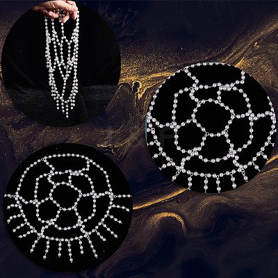 Plastic Pearl Mesh Headbands OHAR-WH20007-07S-1