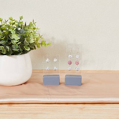 2 Sets 2 Styles 4-Hole Acrylic Earring Display Stands EDIS-FH0001-02-1