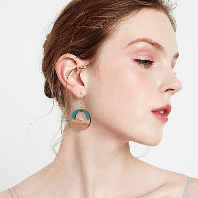 DIY Walnut Wooden Dangle Earring Making Kits DIY-OC0006-69-1