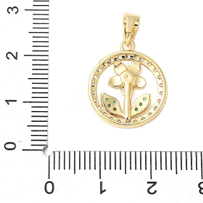 Brass Micro Pave Cubic Zirconia Pendants KK-D357-04B-G-1