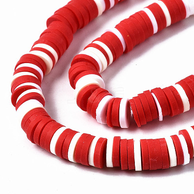 Handmade Polymer Clay Beads Strands CLAY-R089-6mm-136-1