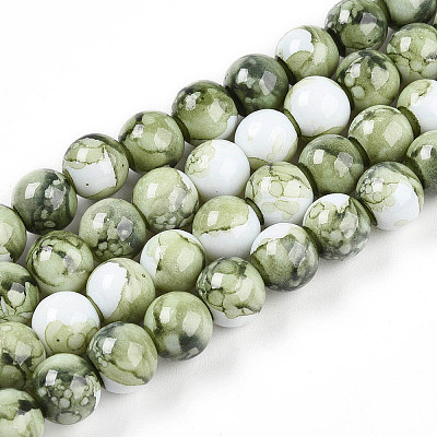Baking Paint Glass Beads Strands X-DGLA-N003-10mm-C06-1